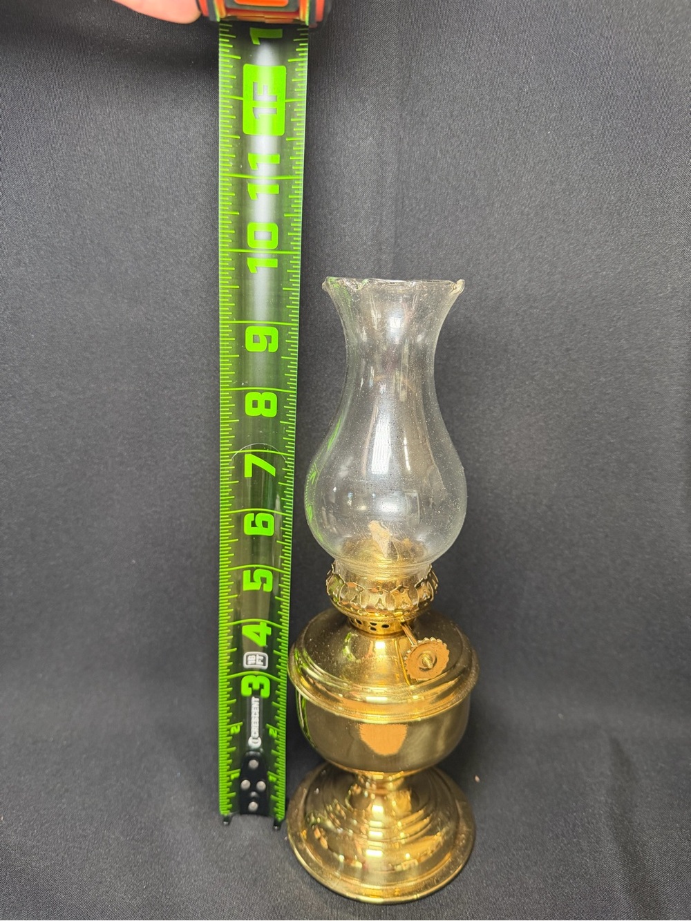 Vintage Brass Table Oil Lamp 9.5” Made In India